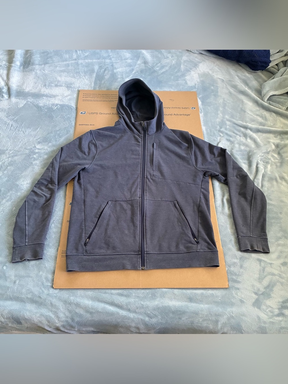 Lululemon City Sweat Full Zip Hoodie Men’s XL Navy Blue Jacket Stretch Run Gym
